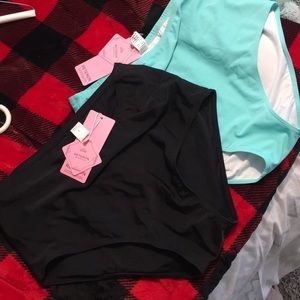 High waisted swim bottoms. Selling as a pair